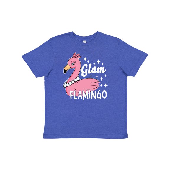 Inktastic Glam Pink Flamingo with Pearls Youth T-Shirt