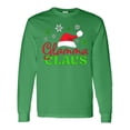 thumbnail image 1 of Inktastic Glamma Claus with Christmas Santa Hat and Snowflakes Long Sleeve T-Shirt, 1 of 5