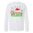 thumbnail image 1 of Inktastic Glamma Claus with Christmas Santa Hat and Snowflakes Long Sleeve T-Shirt, 1 of 5