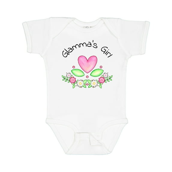 Inktastic Glamma's Girl Heart Flowers Girls Baby Bodysuit