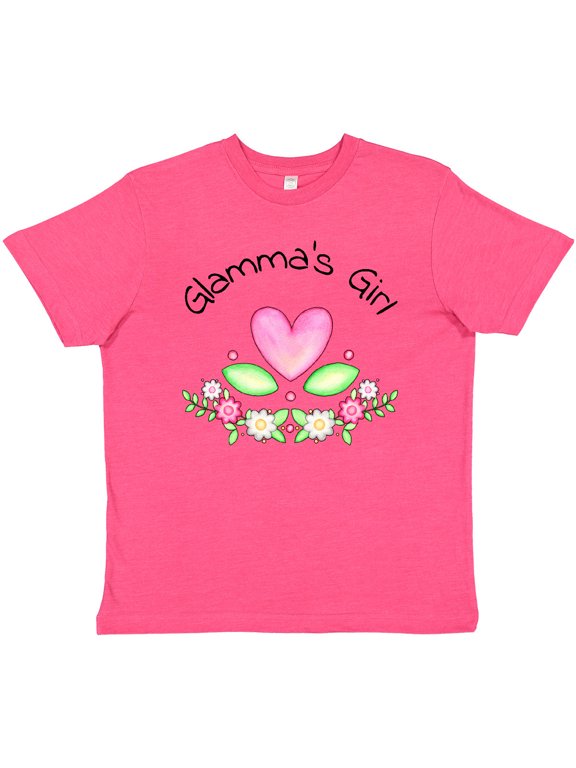Glamma's Girl- heart flowers Youth T-Shirt