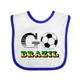 thumbnail image 1 of Inktastic Go, Brazil- Soccer, Football Boys or Girls Baby Bib, 1 of 4