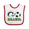 thumbnail image 1 of Inktastic Go, Brazil- Soccer, Football Boys or Girls Baby Bib, 1 of 4