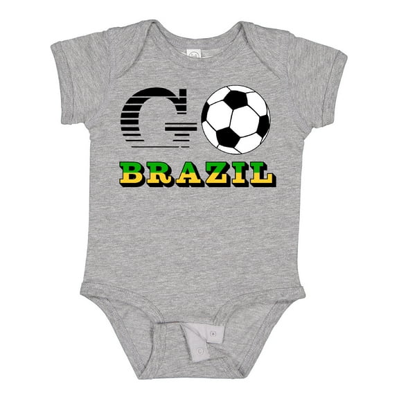 Inktastic Go, Brazil- Soccer, Football Boys or Girls Baby Bodysuit
