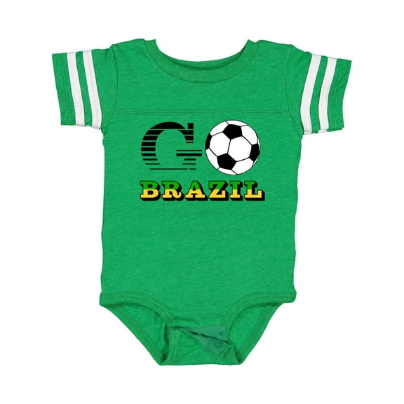 Inktastic Go, Brazil- Soccer, Football Boys or Girls Baby Bodysuit