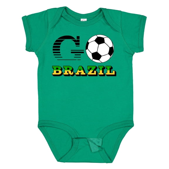 Inktastic Go, Brazil- Soccer, Football Boys or Girls Baby Bodysuit