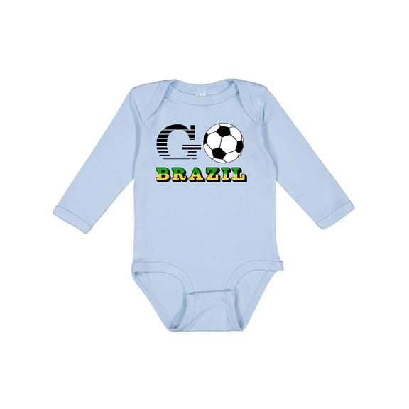 Inktastic Go, Brazil- Soccer, Football Boys or Girls Long Sleeve Baby Bodysuit