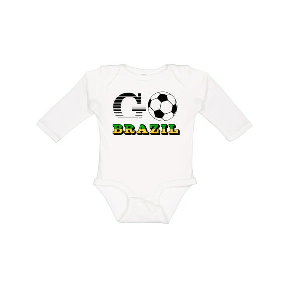 Inktastic Go, Brazil- Soccer, Football Boys or Girls Long Sleeve Baby Bodysuit