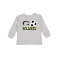 thumbnail image 1 of Inktastic Go, Brazil- Soccer, Football Boys or Girls Long Sleeve Toddler T-Shirt, 1 of 5