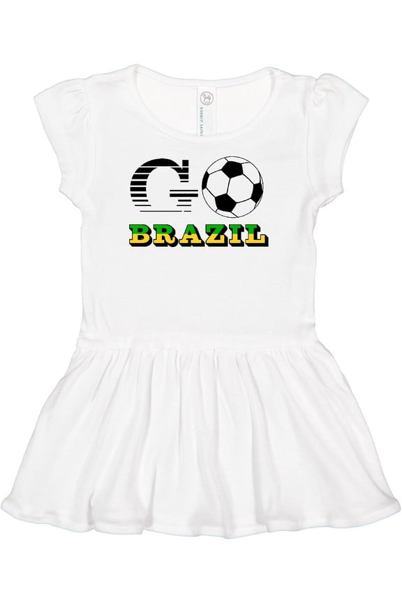 Go, Brazil- Soccer, Football Girls Baby Dress