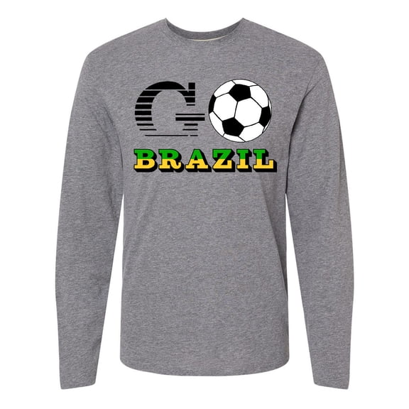 Inktastic Go, Brazil- Soccer, Football Long Sleeve T-Shirt