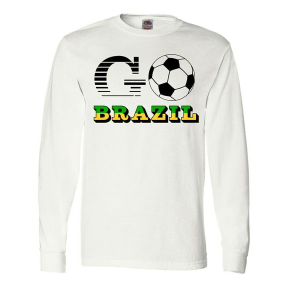 Inktastic Go, Brazil- Soccer, Football Long Sleeve T-Shirt