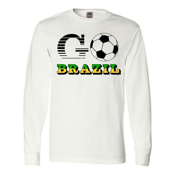 Inktastic Go, Brazil- Soccer, Football Long Sleeve T-Shirt