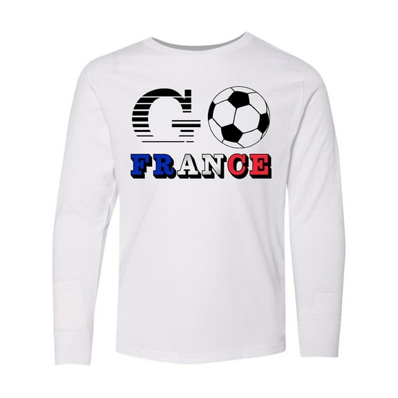 Inktastic Go, France- Soccer, Football Long Sleeve Youth T-Shirt