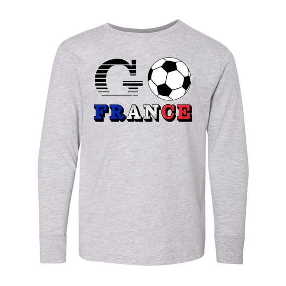 Inktastic Go, France- Soccer, Football Long Sleeve Youth T-Shirt