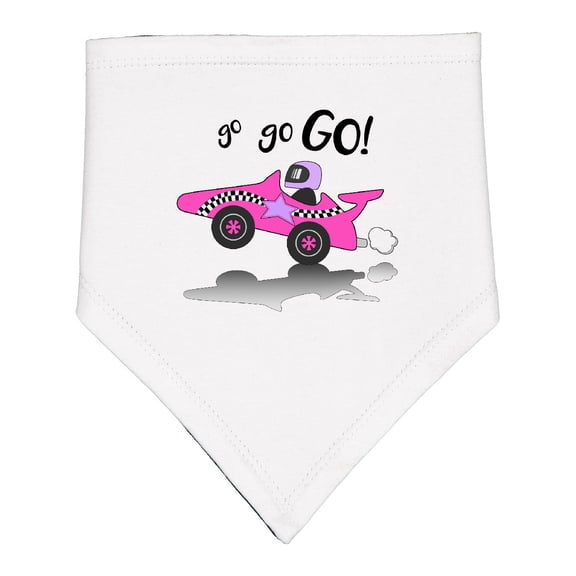 Inktastic Go Go Go Pink Racing Car Baby Bandana Bib