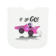 thumbnail image 1 of Inktastic Go Go Go Pink Racing Car Baby Terry Cloth Bib, 1 of 3