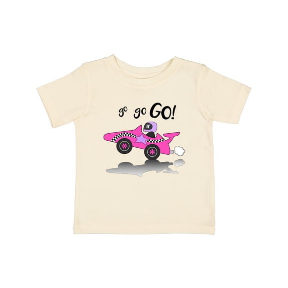 Inktastic Go Go Go Pink Racing Car Boys or Girls Baby T-Shirt