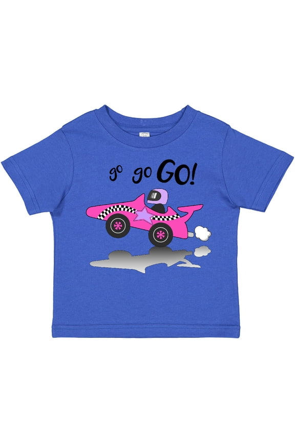 Go Go Go Pink Racing Car Boys or Girls Toddler T-Shirt