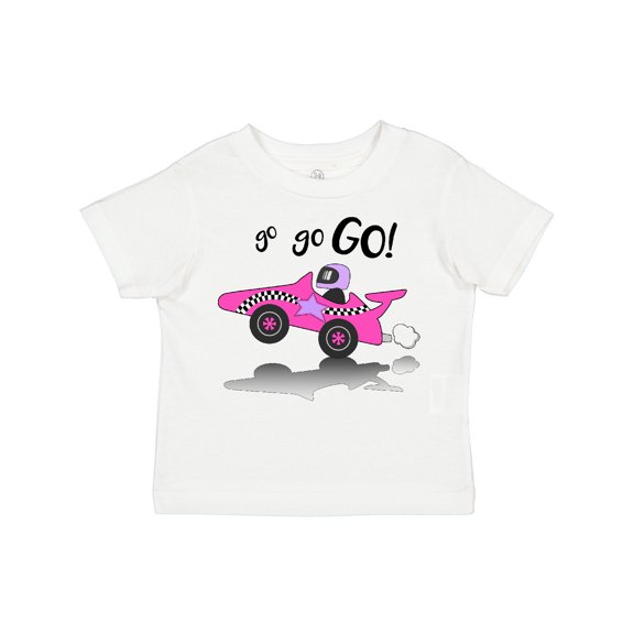 Inktastic Go Go Go Pink Racing Car Boys or Girls Toddler T-Shirt