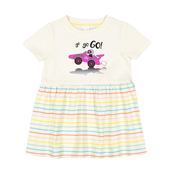 Inktastic Go Go Go Pink Racing Car Girls Baby Dress