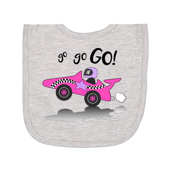 Inktastic Go Go Go Pink Racing Car Newborn Bib