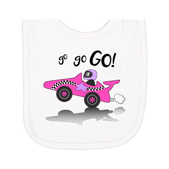 Inktastic Go Go Go Pink Racing Car Newborn Bib