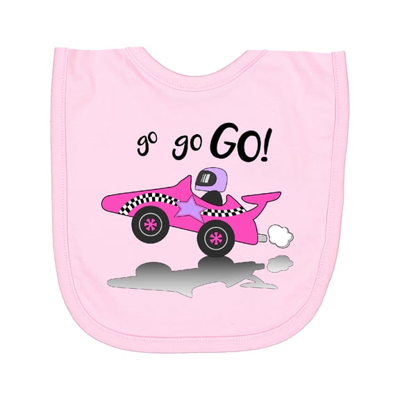 Inktastic Go Go Go Pink Racing Car Newborn Bib