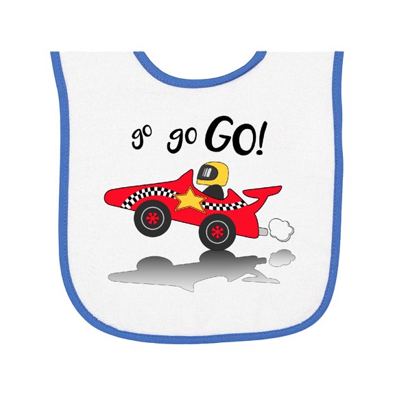 Inktastic Go Go Go Red Racing Car Baby Terry Cloth Bib