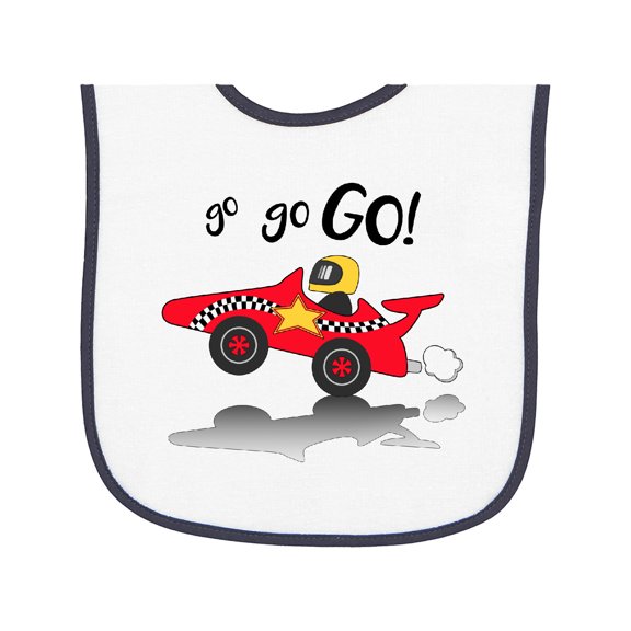 Inktastic Go Go Go Red Racing Car Baby Terry Cloth Bib