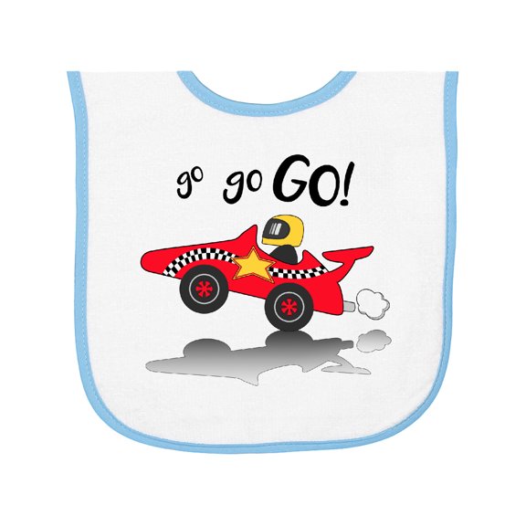 Inktastic Go Go Go Red Racing Car Baby Terry Cloth Bib