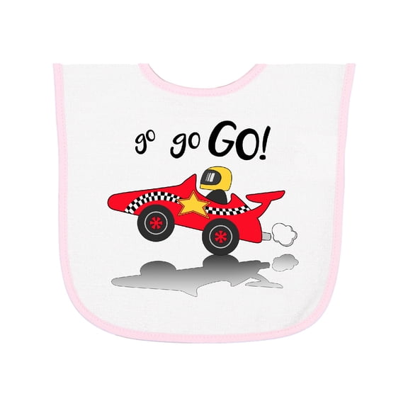 Inktastic Go Go Go Red Racing Car Baby Terry Cloth Bib