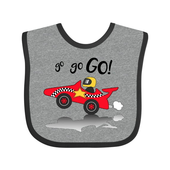 Inktastic Go Go Go Red Racing Car Boys or Girls Baby Bib