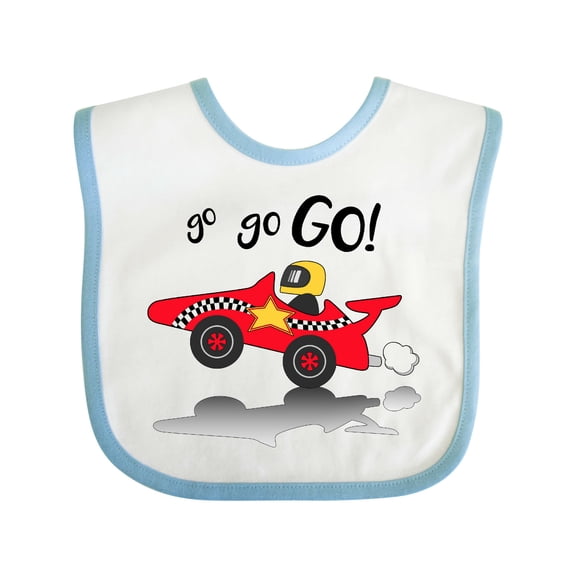 Inktastic Go Go Go Red Racing Car Boys or Girls Baby Bib
