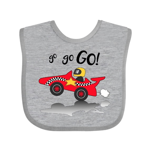 Inktastic Go Go Go Red Racing Car Boys or Girls Baby Bib