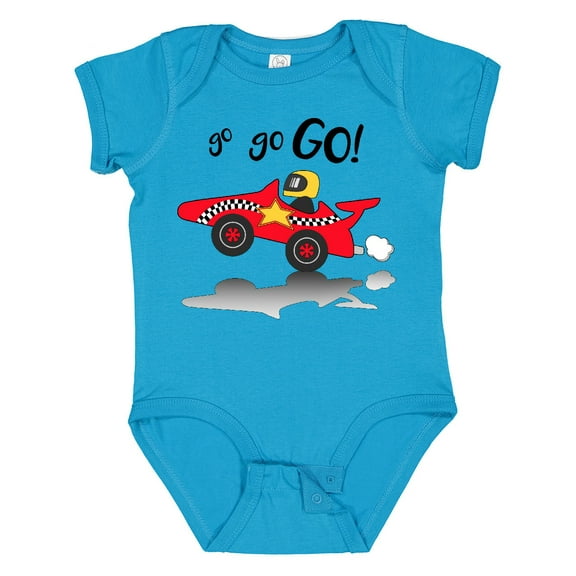 Inktastic Go Go Go Red Racing Car Boys or Girls Baby Bodysuit