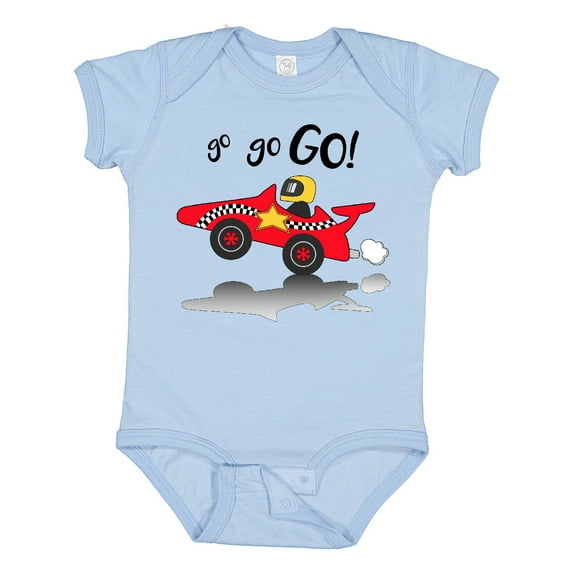 Inktastic Go Go Go Red Racing Car Boys or Girls Baby Bodysuit