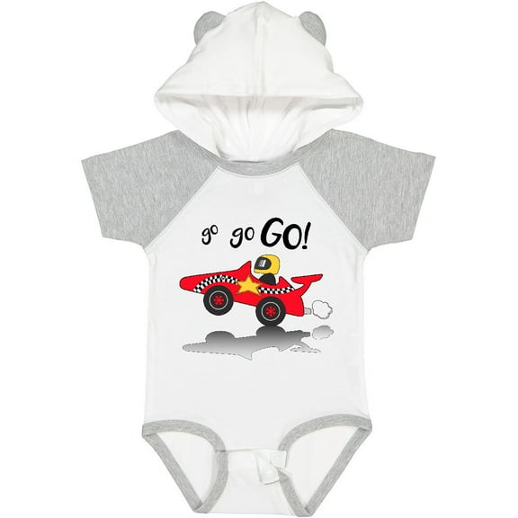 Inktastic Go Go Go Red Racing Car Boys or Girls Baby Bodysuit
