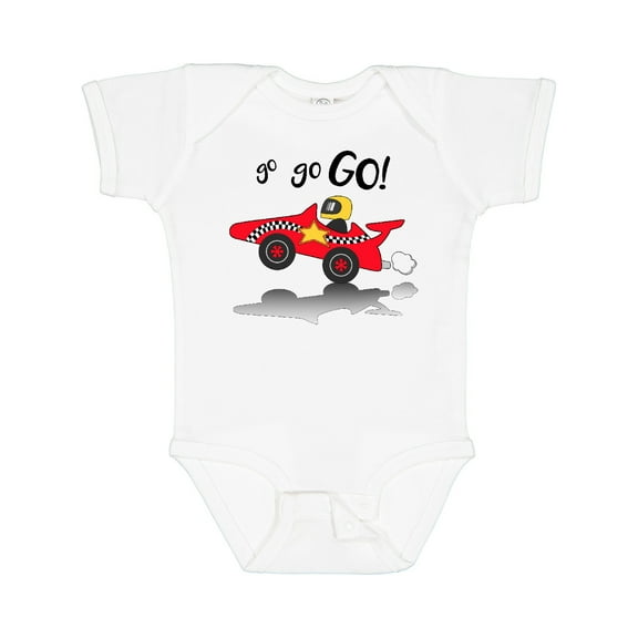 Inktastic Go Go Go Red Racing Car Boys or Girls Baby Bodysuit