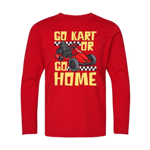 Inktastic Go Kart Funny Go Karting Long Sleeve Youth T-Shirt