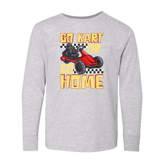 Inktastic Go Kart Funny Go Karting Long Sleeve Youth T-Shirt