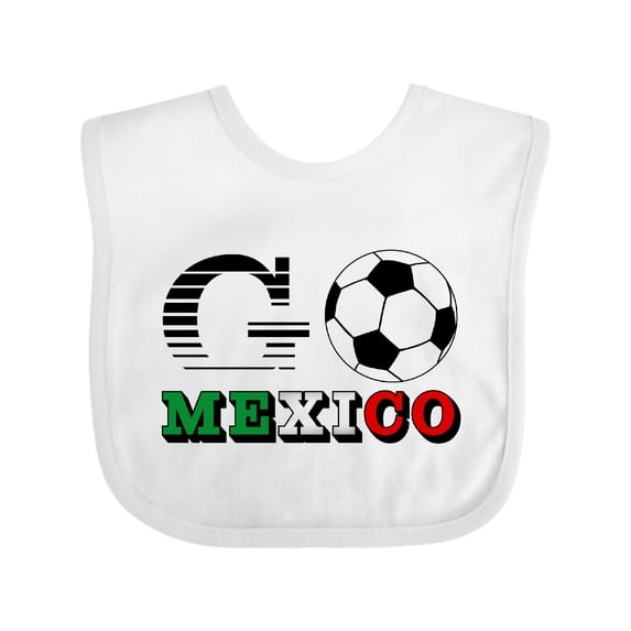 Inktastic Go, Mexico- Soccer, Football Boys or Girls Baby Bib