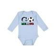 thumbnail image 1 of Inktastic Go, Mexico- Soccer, Football Boys or Girls Long Sleeve Baby Bodysuit, 1 of 5