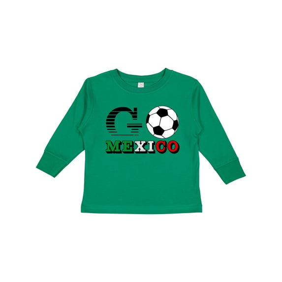 Inktastic Go, Mexico- Soccer, Football Boys or Girls Long Sleeve Toddler T-Shirt