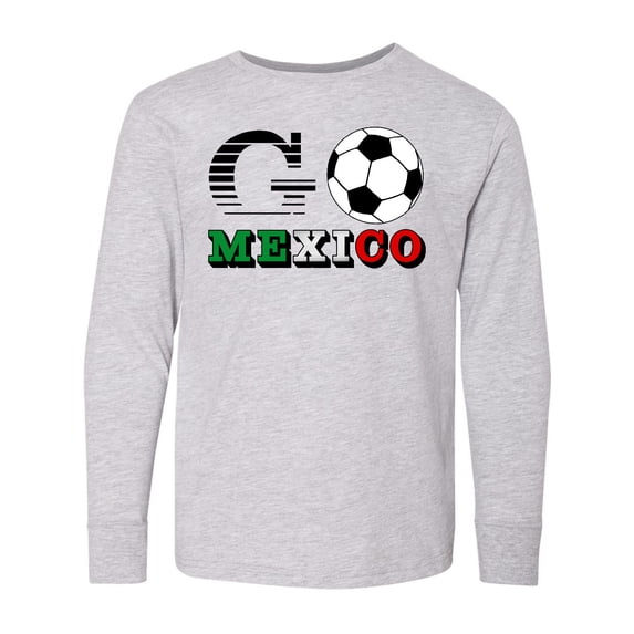 Inktastic Go, Mexico- Soccer, Football Long Sleeve Youth T-Shirt