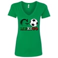 thumbnail image 1 of Inktastic Go, Mexico Soccer, Football Women's V-Neck T-Shirt, 1 of 5