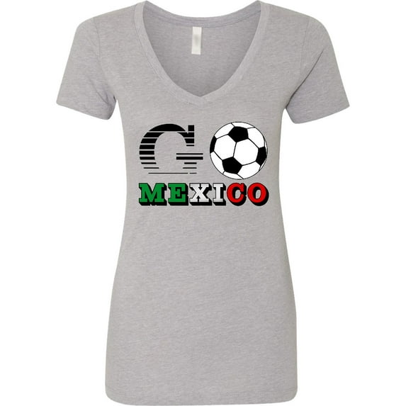 Inktastic Go, Mexico Soccer, Football Women's V-Neck T-Shirt