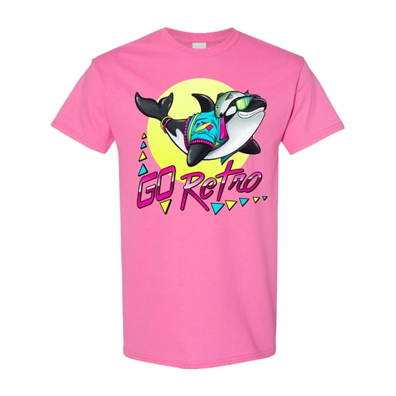 Inktastic Go Retro Orca Wearing Salmon Fish As Hat T-Shirt