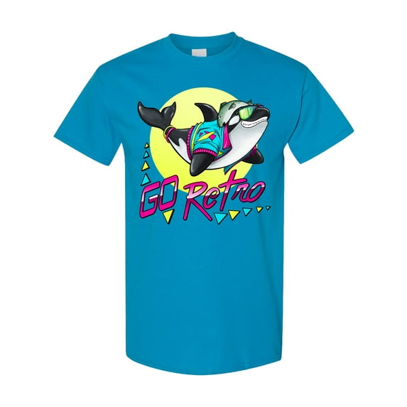 Inktastic Go Retro Orca Wearing Salmon Fish As Hat T-Shirt