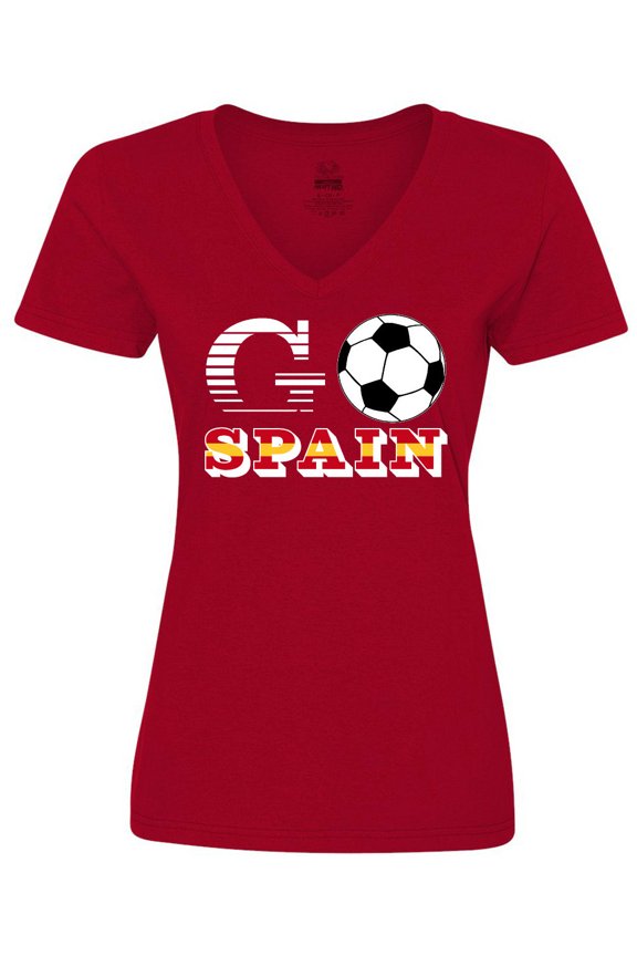 Go, Spain- Soccer, Football Women's V-Neck T-Shirt